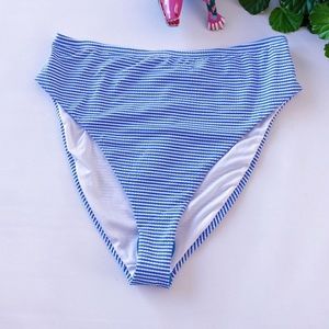 Urban Outfitters UO Out From Under Seersucker High Waisted Bikini Bottoms Medium